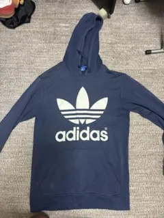 adidas トレフォイルロゴ パーカー ネイビー