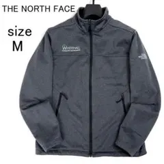 ノースフェイス 裏フリース ソフトシェル ジャケット グレー M 企業ロゴ刺繍