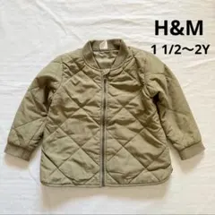 H&M キッズ キルティングジャケット 90cm カーキ ブルゾン アウター