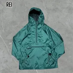 REI 90s アールイーアイ ナイロン アノラックパーカー 無地 グリーン 90s REI Nylon Anorak Parka アールイーアイ ナイロンアノラック