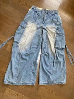 HARE 　ジーンズ　ワイド　デニム　ブルー　Sサイズ