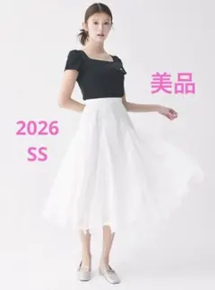 美品★CELFORD セルフォード　ラッフルヘムシアフレアスカート　白　ホワイトのサムネイル