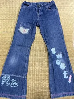 メゾピアノ デニム フレアパンツ ズボン 150