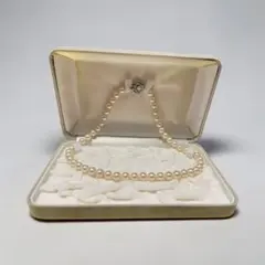 ♦︎アコヤ真珠 本真珠 ネックレス 留め具シルバー ケース付き7mm 46 