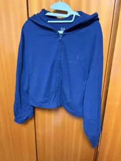 GAP ネイビー フルジップパーカー XXS ショート丈 クロップド