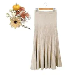 【F】 アーバンリサーチ ニットロングスカート リブ フレア Aライン 裏地