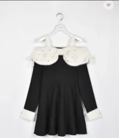 evelyn リボンオフショルミニワンピース ブラック