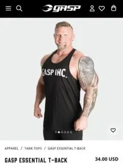 一度着用 GASP メッシュタンクトップ オレンジSサイズ（日本Mサイズ