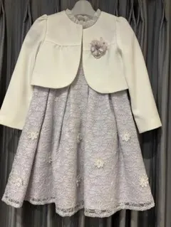 薄紫色レースドレスとジャケットセット