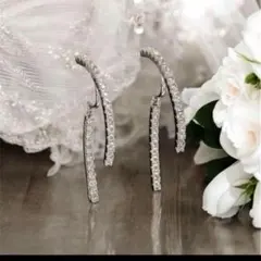 痛くなりにくい！大人上品クリップイヤリング華奢×高見えデザイン結婚式　シルバー