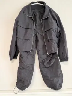 ジャケット・パンツセット ダークグレー S ブルゾン カーゴパンツ