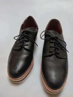 厚底レースアップシューズ ブラックM22，5㎝～23㎝