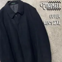 【希少2XL☆EURO輸入】ラルフローレン ウールステンカラーコート ブラック