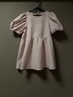 prose verse ピンクバックリボンフラワージャガードペプラムブラウス M