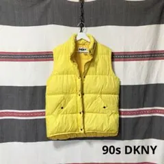90s00s DKNY 収納フード付ダウンベスト カンティス ポーカーズ Y2K