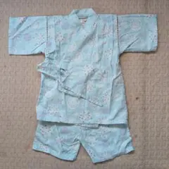 水色 花火模様 甚平 110サイズ