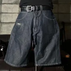 ストリート　ワイド　バギーショーツ　ハーフパンツ　デニム　W32 B系　ジーンズ