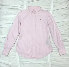 【Polo Ralph Lauren】ピンクストライプ　オックスフォードシャツ