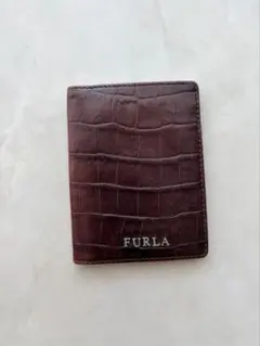 FURLA クロコ型押し パスケース 定期入れ
