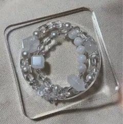 水晶-淡水パールブレスレット