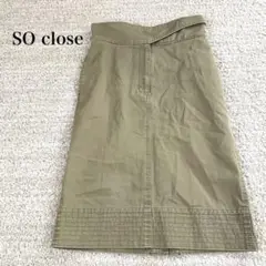 ソークロース タイトスカート 膝下丈 ミリタリー コットン100% カジュアル