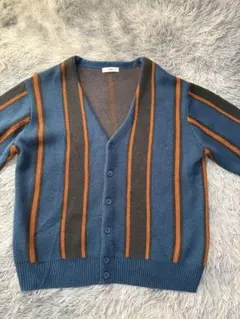 ストライプニットカーディガン