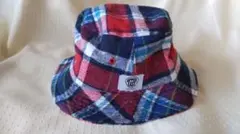 【値下げ】キッズ チェック柄バケットハット 秋冬用