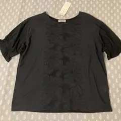 タグ付　Samansa Mos2 花柄刺繍カットソー ブラックのサムネイル