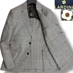 LARDINI 46サイズ 極美品 チェック柄 テーラードジャケット LARDINI チェック柄 テーラードジャケット