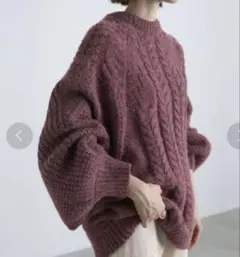 select MOCAセレクトモカ バルーン袖 ニットセーター バーガンディ
