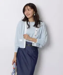 JUSGLITTY 配色シアーカーデアンサンブルのサムネイル