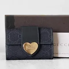 美品　グッチ GUCCI キーケース　 GGキャンバス　ブラック