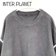 【INTERPLANET】畦編み配色シャツ　レイヤード風　プルオーバーのサムネイル