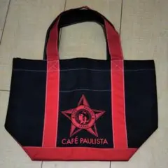 銀座カフェ　パウリスタ　トートバッグ　黒×赤
