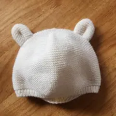 ベビー 帽子 オフホワイト 42cm～44cm 冬