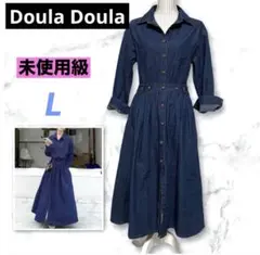 未使用級　ドゥーラドゥーラ L デニム　ロングワンピース　フレア　ウエスト切替