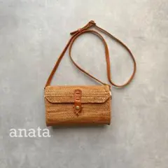 バリ島　アタバッグ　新品未使用　スマホショルダー　ショルダーバッグ　かごバッグ