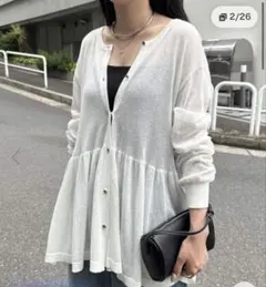 andme カーディガン uvカット 夏 UVカット接触冷感ペプラム2wayのサムネイル