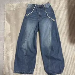 wego ワイドデニムパンツ ブルー
