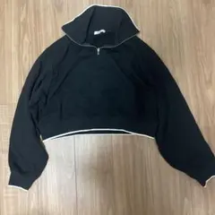 earth music&ecology ハーフジップ スウェット 黒のサムネイル