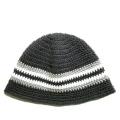 クラッシャーハット　クロシェハット　ビーニー　バケットハット　チャコールブラック