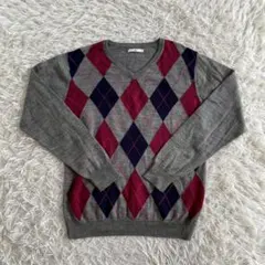HARE （ハレ） アーガイル柄 Vネック セーター