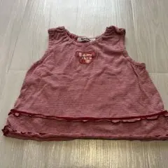 familiar 赤白ストライプ ノースリーブ 90センチ