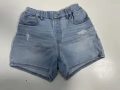 ユニクロ　ダメージ加工 ライトブルー ショートパンツ140cm