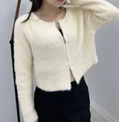 solleim シャギージップアップニット