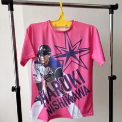 北海道日本ハムファイターズ 西川遥輝 オリジナル Tシャツ ユニフォーム ピンクのサムネイル