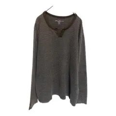 美品 Eddie Bauer エディーバウアー 長袖ヘンリーネックTシャツ M