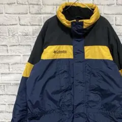 コロンビア　マウンテンパーカー中綿　ネイビーL ロゴ刺繍アウトドア1112