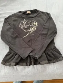 Mezzo Piano フリル付き黒トレーナー