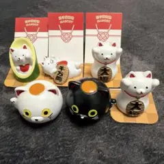 招き猫 置物 マスコット 6体セット